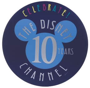 A Disney Channel 10 Years Lamppost Sign.