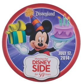 A Showing Our Disney Side for 59 Years Sign.