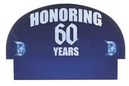An Honoring 60 Years Display Sign.