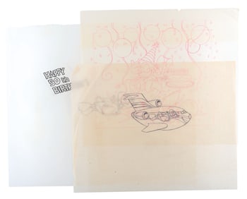 Three Donald Duck 50th Birthday Development Drawings.