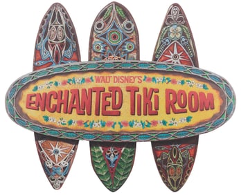 A Walt Disney's Enchanted Tiki Room Sign Replica.