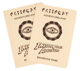 A Pair of Indiana Jones Adventure Boarding Passes.