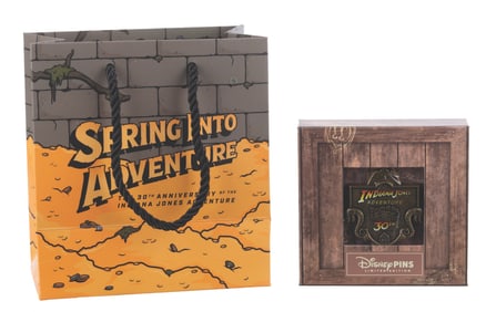 A Club 33 Indiana Jones Adventure 30th Anniversary Pin.