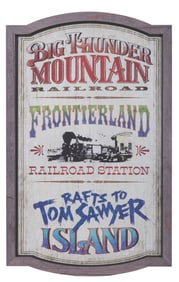 A Frontierland Attraction Sign Replica.