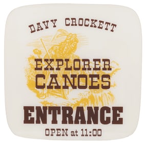 A Davy Crockett Explorer Canoes Entrance Sign.