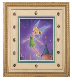 A Character of the Month Tinker Bell Lithograph and Pin Set.