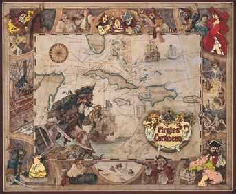 A Pirates of the Caribbean Framed Pin Set.