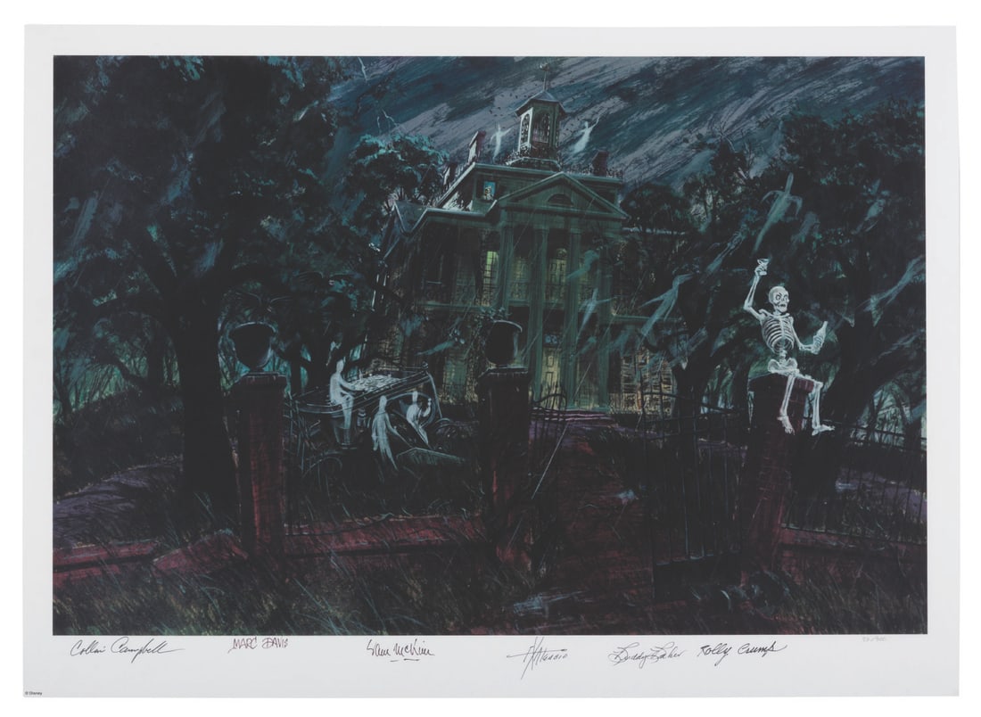 A Disney Legends Signed Haunted Mansion Concept Print. (1 of 7)