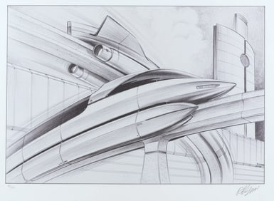 A Bob Gurr Signed “Monorail of the Future" Print.