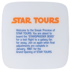 A Star Tours Sneak Preview Sign.
