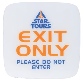 A Star Tours Exit Sign.