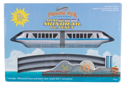 A Paradise Pier Mini Monorail Playset.