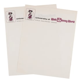 A Pair of University of Walt Disney World Letterhead Sheets.