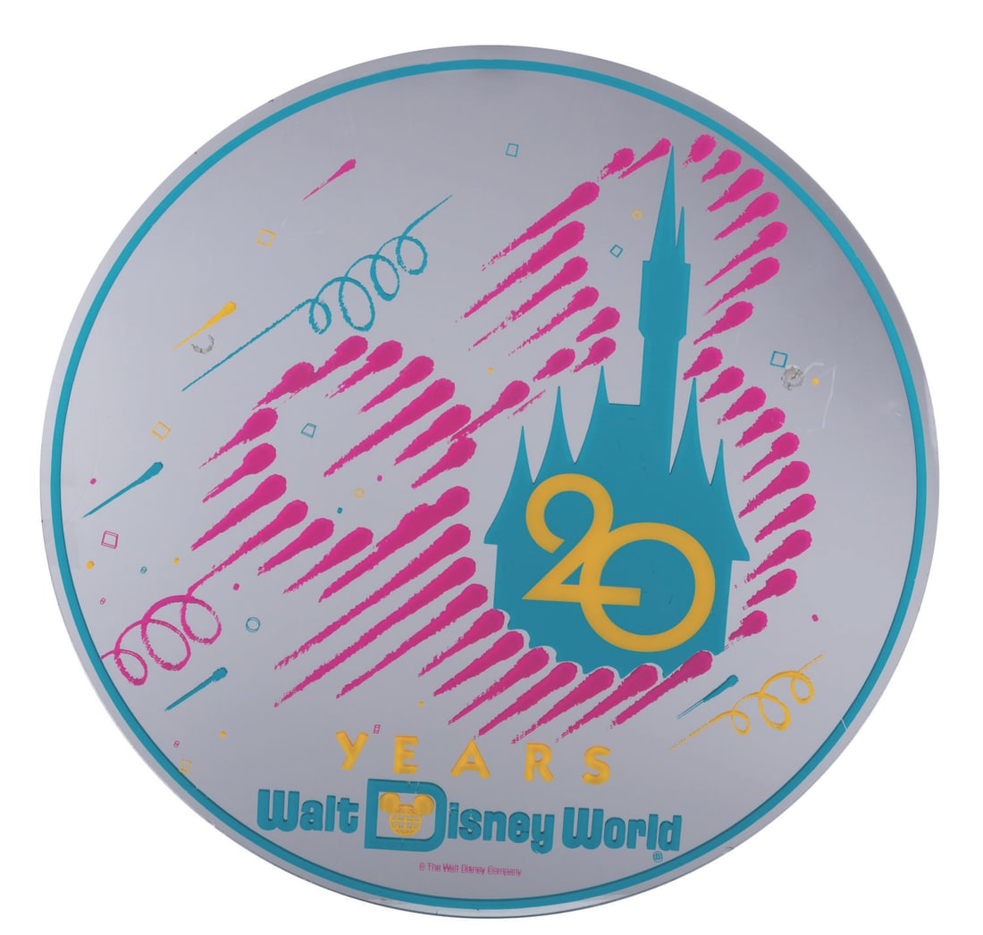 A Walt Disney World 20 Years Mirrored Sign. (1 of 1)