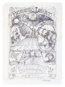 The Original Drawing for the Discovery Mountain Poster.
