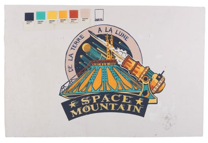 Euro Disneyland Space Mountain Logo Original Art.
