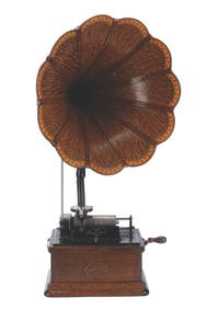 An Edison Fireside Model B Phonograph and Wax Cylinders.