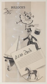 An Original Bullock's Department Store "Dear Santa" Illustration.