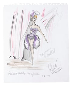 An Edith Head Original Costume Sketch for Barbara Nichols.