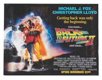 A Large "Back to the Future Part II" Subway Poster.