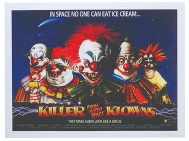 A "Killer Klowns from Outer Space" UK Video Poster Print.