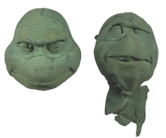 A Pair of "Ninja Turtles: The Next Mutation" Puppet Head Skins.