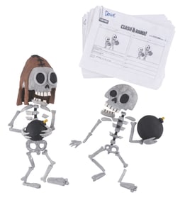 "Clash-A-Rama" Stop-Motion Skeletons and Storyboards.