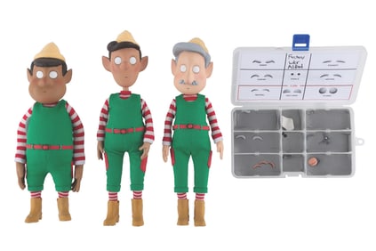 A Set of "Alien Xmas" Elves Stop-Motion Puppets.