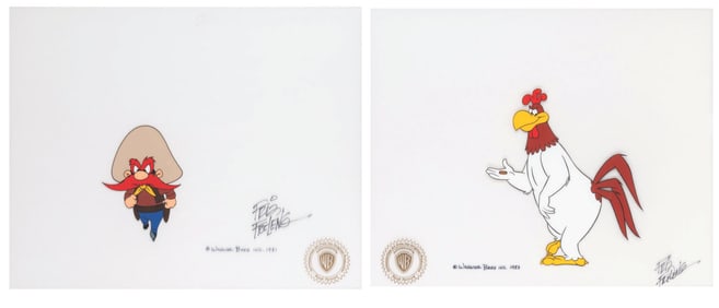 A Pair of Friz Freleng Signed Warner Bros. Original Production Cels.