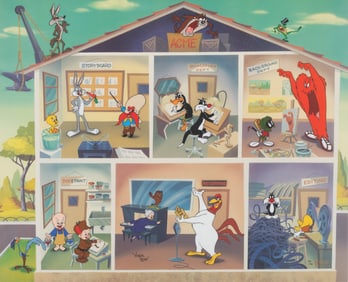 A Virgil Ross Signed "Looney Bin" Limited Edition Cel.
