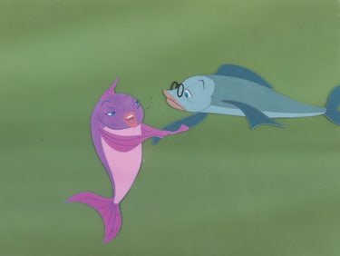 An "Incredible Mr. Limpet" Production Cel and Background.