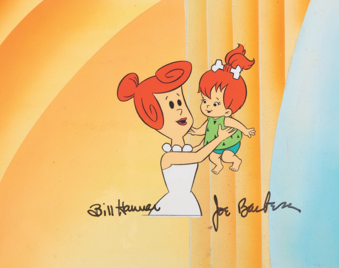 A Signed "The Flintstones" Production Cel and Background. (1 of 4)