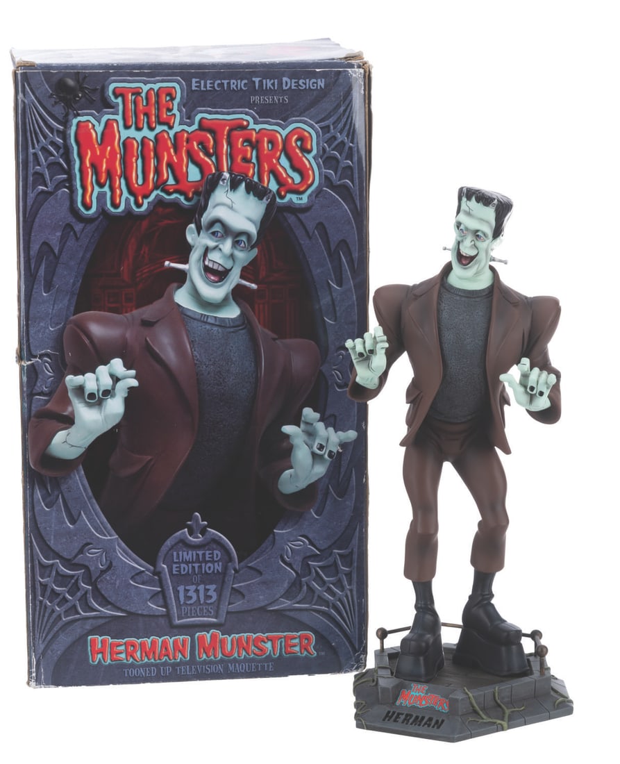 A Limited Edition Herman Munster Tooned Up Maquette.: (Electric Tiki Design, 2006) A limited edition Herman Munster maquette from the Electric Tiki Design Tooned Up series. This line of maquettes reimagined live-action sitcom characters in cartoon style,