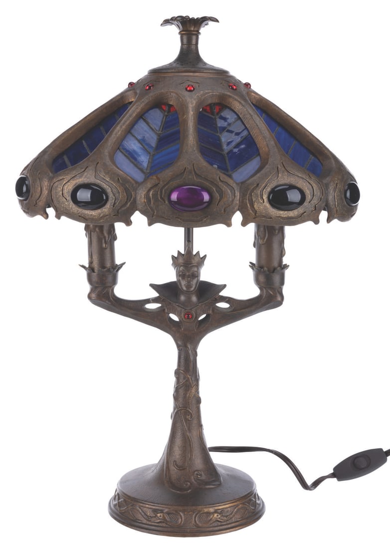 A "Snow White" Evil Queen Stained Glass Lamp. (1 of 6)