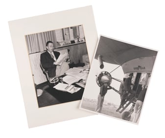 A Pair of Photos of Walt Disney.