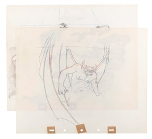 A Pair of "Fantasia" Original Production Drawings.