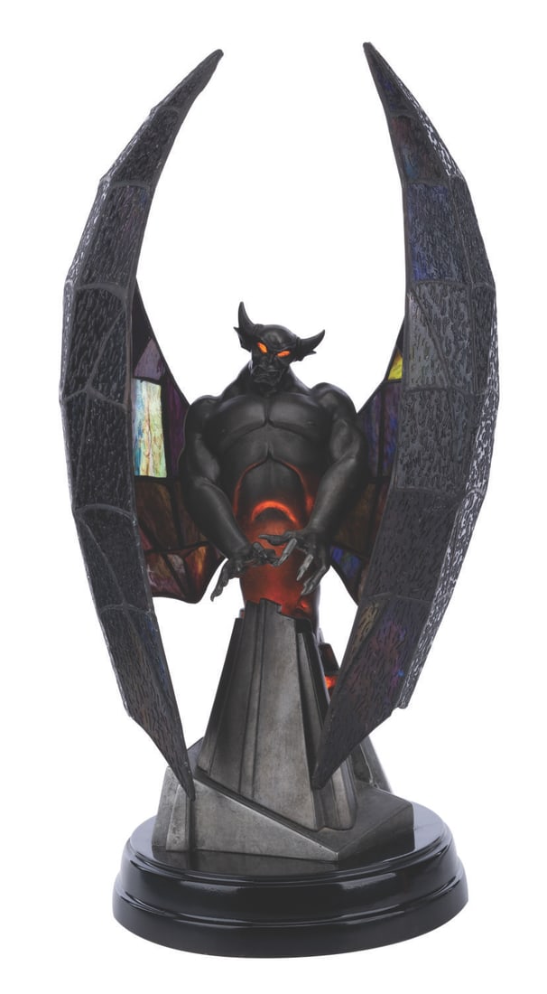 A "Fantasia" Anniversary Chernabog Stained Glass Lamp.: (Disney, 2005) A lamp of Chernabog from the Night on Bald Mountain sequence of "Fantasia," released for the film's 65th anniversary in 2005. Part of an edition of 1000, the lamp is made of hand-painte