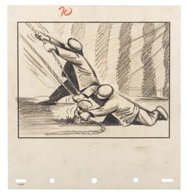 A "Dumbo" Storyboard with Circus Workers.
