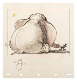 A "Dumbo" Storyboard with Dumbo and Timothy.