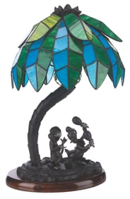 A "Saludos Amigos" Stained Glass Lamp.