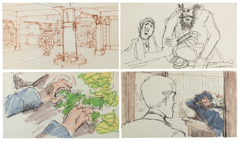 A "Blackbeard’s Ghost" Storyboard Panel Collection.