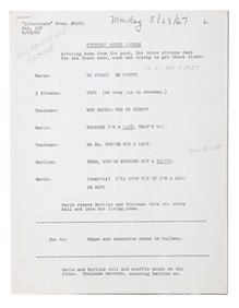 An "Aristocats" Recording Session Script.