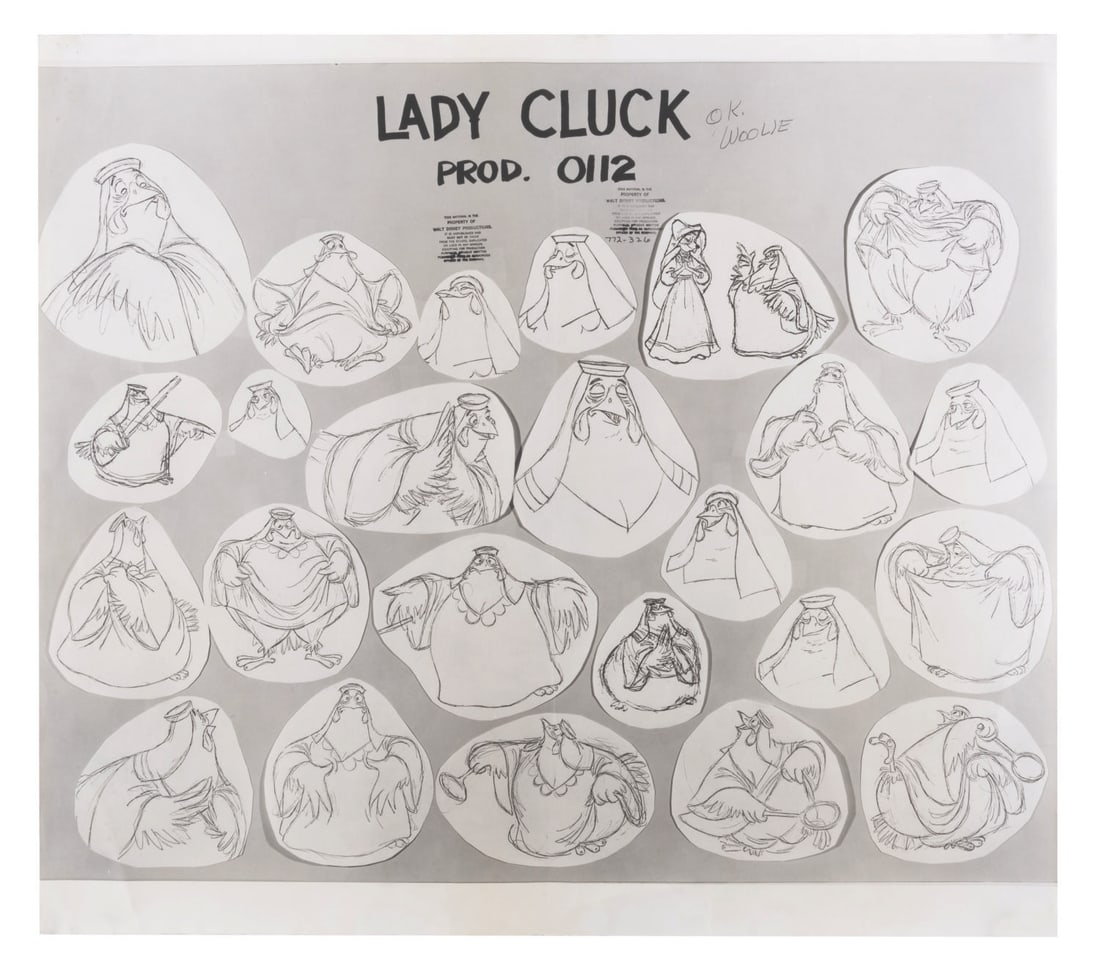 A "Robin Hood" Lady Cluck Model Sheet. (1 of 2)