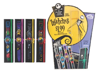 A "Nightmare Before Christmas" Burger King Complete Watch Set and Display.