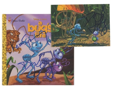 A Signed "A Bug’s Life" Golden Book & Postcard.
