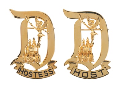A Pair of Disneyland Host and Hostess Badges.