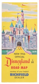 A 1956 Official Disneyland Road Map by Richfield.