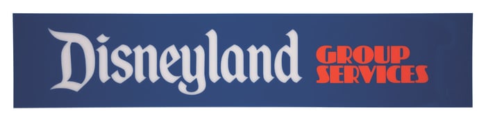 A Disneyland Group Services Kiosk Sign.