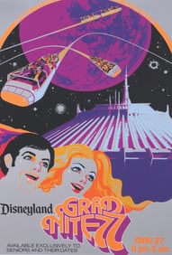 A Rare Disneyland Grad Nite 1977 Foil Event Poster.