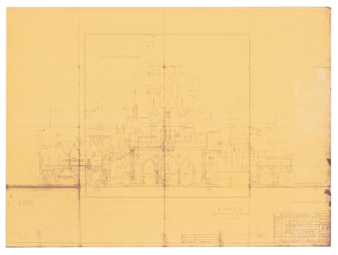A Sleeping Beauty Castle Architectural Elevation Print.